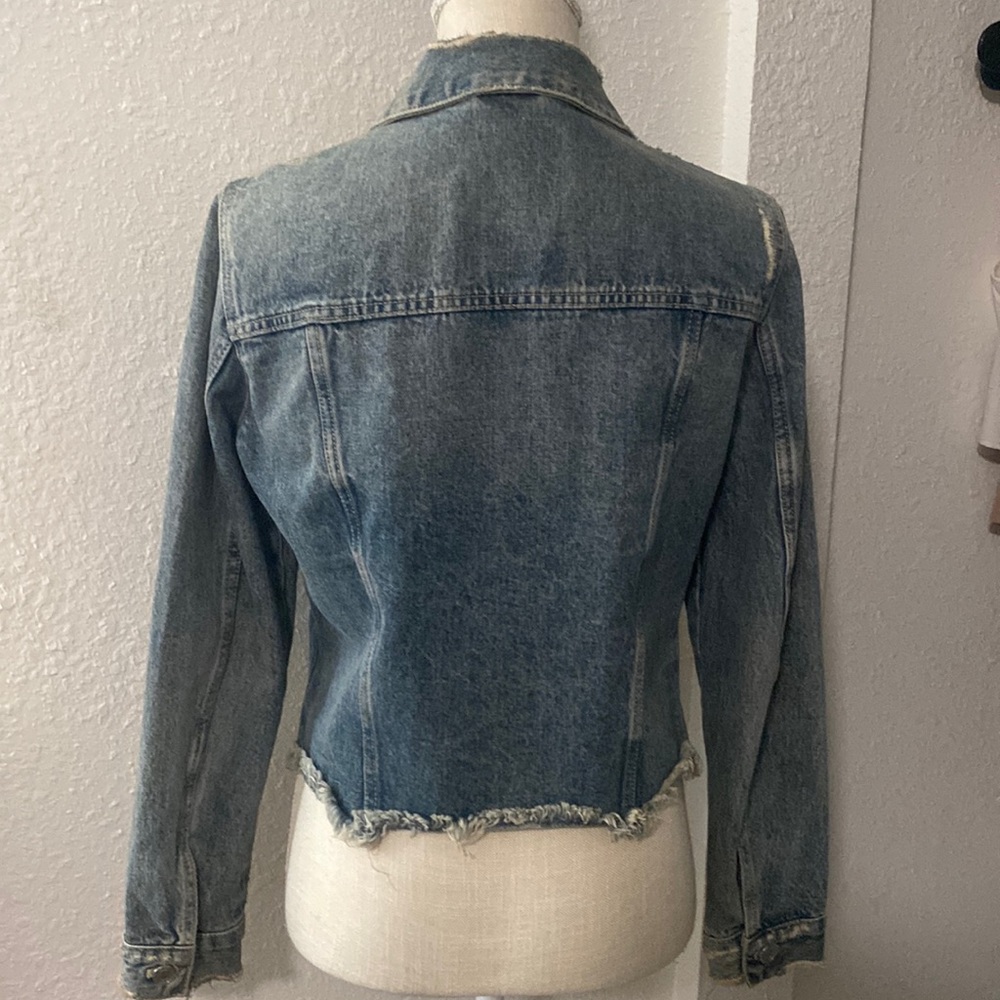 Zara Distressed Denim Jacket - Picture 3 of 11
